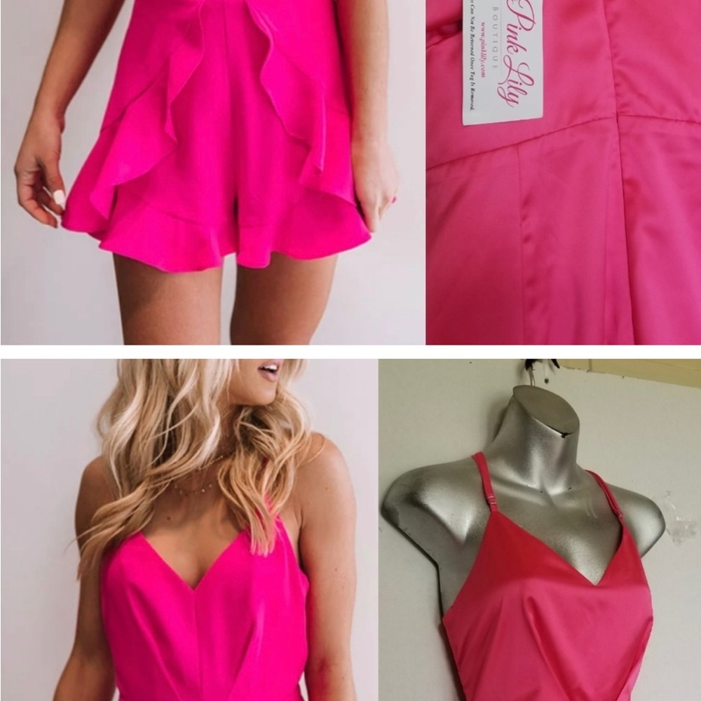 LOVE ME PINK RUFFLE ROMPER